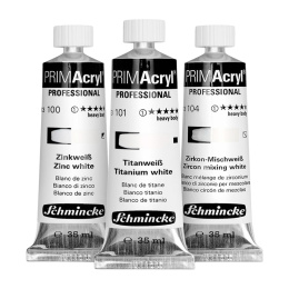 PRIMAcryl Akrylfärg 35 ml White 3-set i gruppen Konstnärsmaterial / Konstnärsfärger / Akrylfärg hos Pen Store (136015)