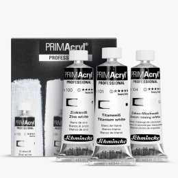 PRIMAcryl Akrylfärg 35 ml White 3-set i gruppen Konstnärsmaterial / Konstnärsfärger / Akrylfärg hos Pen Store (136015)