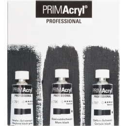 PRIMAcryl Akrylfärg 35 ml Black 3-set i gruppen Konstnärsmaterial / Konstnärsfärger / Akrylfärg hos Pen Store (136016)