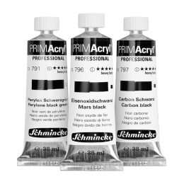 PRIMAcryl Akrylfärg 35 ml Black 3-set i gruppen Konstnärsmaterial / Konstnärsfärger / Akrylfärg hos Pen Store (136016)
