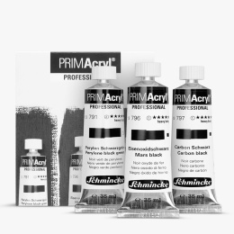 PRIMAcryl Akrylfärg 35 ml Black 3-set i gruppen Konstnärsmaterial / Konstnärsfärger / Akrylfärg hos Pen Store (136016)