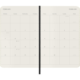 Kalender 12M Monthly 2026 Softcover Pocket Black i gruppen Papper & Block / Kalendrar och almanackor / 12-månaderskalendrar hos Pen Store (136098)
