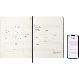 Kalender 12M M+ Digital Planner Weekly Vertical 2026 XL Black i gruppen Papper & Block / Kalendrar och almanackor / 12-månaderskalendrar hos Pen Store (136102)