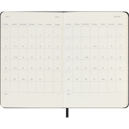 Kalender 12M Weekly Horizontal 2026 Hardcover Pocket Black i gruppen Papper & Block / Kalendrar och almanackor / 12-månaderskalendrar hos Pen Store (136108)