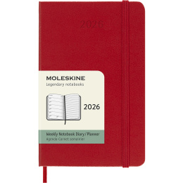 Kalender 12M Weekly Notebook 2026 Hardcover Pocket Red i gruppen Papper & Block / Kalendrar och almanackor / 12-månaderskalendrar hos Pen Store (136123)