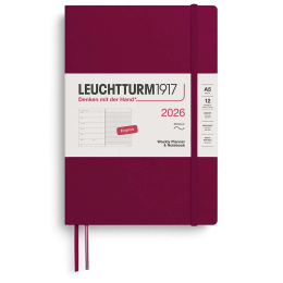 Kalender Weekly Planner & Notebook 2026 A5 Soft Cover Port Red i gruppen Papper & Block / Kalendrar och almanackor / 12-månaderskalendrar hos Pen Store (136241) Kalender Weekly Planner & Notebook 2026 A5 Soft Cover Port Red i gruppen Papper & Block / Kalendrar och almanackor / 12-månaderskalendrar hos Pen Store (136241)