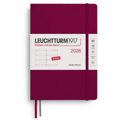 Kalender Weekly Planner 2026 A5 Port Red i gruppen Papper & Block / Kalendrar och almanackor / 12-månaderskalendrar hos Pen Store (136253)