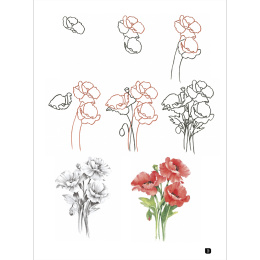 Draw 100: Flowers i gruppen Skapande & Hobby / Böcker / Inspirationsböcker hos Pen Store (136315)