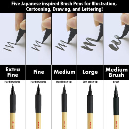 Bimoji Fude Brush Pen 5-set i gruppen Pennor / Konstnärspennor / Penselpennor hos Pen Store (136420)