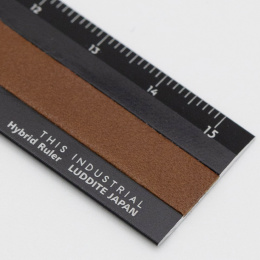 Linjal Aluminium/Läder 15 cm Black/Camel i gruppen Skapande & Hobby / Hobbytillbehör / Linjaler hos Pen Store (136443)