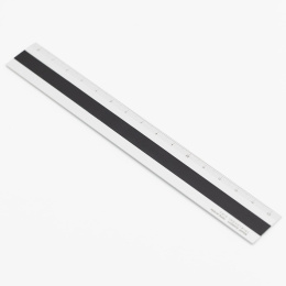 Linjal Aluminium/Läder 15 cm Silver/Black i gruppen Skapande & Hobby / Hobbytillbehör / Linjaler hos Pen Store (136444)