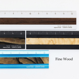 Linjal Aluminium/Trä 15 cm Silver/Indian Rose i gruppen Skapande & Hobby / Hobbytillbehör / Linjaler hos Pen Store (136450)