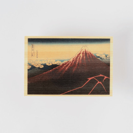 Vykort i Hinoki-trä – Hokusai ”Views of Mount Fuji” 6-set A i gruppen Skapande & Hobby / Högtider och säsong / Kort och kuvert hos Pen Store (136592)