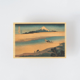 Vykort i Hinoki-trä – Hokusai ”Views of Mount Fuji” 6-set B i gruppen Skapande & Hobby / Högtider och säsong / Kort och kuvert hos Pen Store (136593)