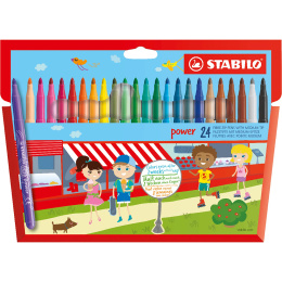 Power Fiberpenna 24-pack i gruppen Kids / Barnpennor / Tuschpennor för barn  hos Pen Store (136799)