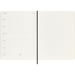 Kalender 18M WeekNote Soft Cover XL Black i gruppen Papper & Block / Kalendrar och almanackor / 18-månaderskalendrar hos Pen Store (137009)