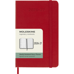 Kalender 18M WeekNote Hard Cover Pocket Red i gruppen Papper & Block / Kalendrar och almanackor / 18-månaderskalendrar hos Pen Store (137021)