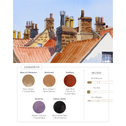 Watercolor Mixing Deck: Architecture i gruppen Skapande & Hobby / Böcker / Instruktionsböcker hos Pen Store (137193)