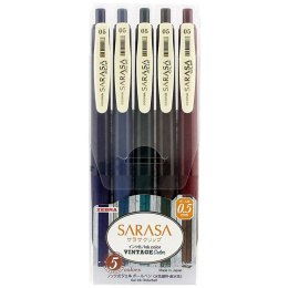 Sarasa Clip Vintage A 5-pack i gruppen Pennor / Skriva / Gelpennor hos Pen Store (137259)