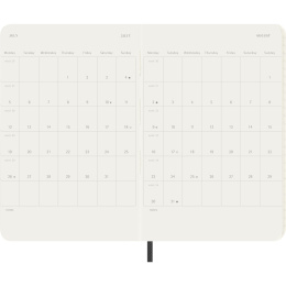 Kalender 12M Weekly Horizontal 2027 Softcover Pocket Black i gruppen Papper & Block / Kalendrar och almanackor / 12-månaderskalendrar hos Pen Store (137449)