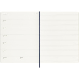 Kalender 12M Weekly Notebook 2027 Softcover XL Sapphire Blue i gruppen Papper & Block / Kalendrar och almanackor / 12-månaderskalendrar hos Pen Store (137469)