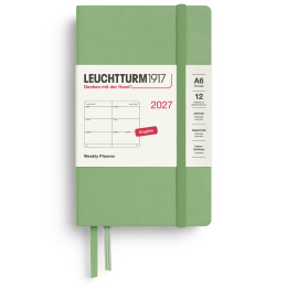 Kalender Weekly Planner 2027 A6 Sage i gruppen Papper & Block / Kalendrar och almanackor / 12-månaderskalendrar hos Pen Store (137483)