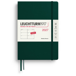Kalender Weekly Planner 2027 A5 Forest Green i gruppen Papper & Block / Kalendrar och almanackor / 12-månaderskalendrar hos Pen Store (137491)