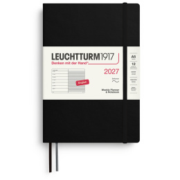 Kalender Weekly Planner & Notebook 2027 A5 Soft Cover Black i gruppen Papper & Block / Kalendrar och almanackor / 12-månaderskalendrar hos Pen Store (137493)