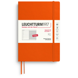 Kalender Weekly Planner & Notebook 2027 A5 Soft Cover Pumpkin i gruppen Papper & Block / Kalendrar och almanackor / 12-månaderskalendrar hos Pen Store (137498)
