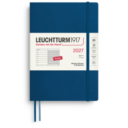 Kalender Weekly Planner & Notebook 2027 A5 Soft Cover Indigo i gruppen Papper & Block / Kalendrar och almanackor / 12-månaderskalendrar hos Pen Store (137503)