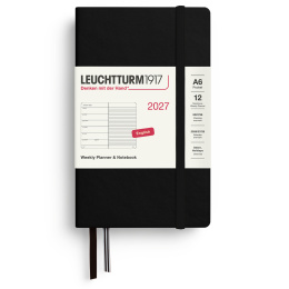 Kalender Weekly Planner & Notebook 2027 A6 Black i gruppen Papper & Block / Kalendrar och almanackor / 12-månaderskalendrar hos Pen Store (137505)