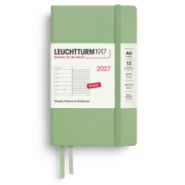 Kalender Weekly Planner & Notebook 2027 A6 Sage i gruppen Papper & Block / Kalendrar och almanackor / 12-månaderskalendrar hos Pen Store (137509)