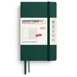 Kalender Weekly Planner & Notebook 2027 A6 Forest Green i gruppen Papper & Block / Kalendrar och almanackor / 12-månaderskalendrar hos Pen Store (137510)
