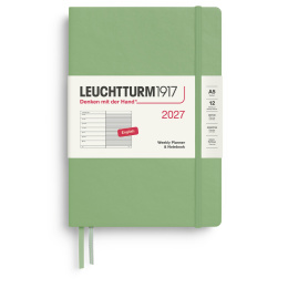 Kalender Weekly Planner & Notebook 2027 A5 Sage i gruppen Papper & Block / Kalendrar och almanackor / 12-månaderskalendrar hos Pen Store (137519)