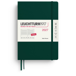 Kalender Daily Planner 2027 A5 Forest Green i gruppen Papper & Block / Kalendrar och almanackor / 12-månaderskalendrar hos Pen Store (137531)