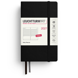 Kalender Daily Planner 2027 A6 Black i gruppen Papper & Block / Kalendrar och almanackor / 12-månaderskalendrar hos Pen Store (137533)