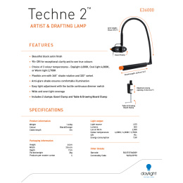 Techne 2 Artist & Drafting Lamp i gruppen Skapande & Hobby / Hobbytillbehör / Belysning hos Pen Store (137590)