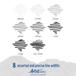 Pigment Liner 8-set i gruppen Pennor / Konstnärspennor / Fineliners hos Pen Store (137608)