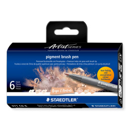 Pigment Arts Brush Pen 6-set Beige/Natural i gruppen Pennor / Konstnärspennor / Penselpennor hos Pen Store (137616)