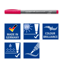 Pigment Arts Brush Pen 6-set Basic i gruppen Produktserier / Staedtler Artist Series hos Pen Store (137619)