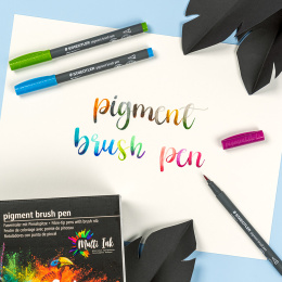 Pigment Arts Brush Pen 6-set Basic i gruppen Produktserier / Staedtler Artist Series hos Pen Store (137619)