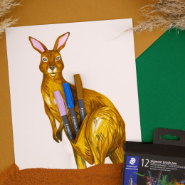 Pigment Arts Brush Pen 12-set Pastel i gruppen Pennor / Konstnärspennor / Penselpennor hos Pen Store (137621)