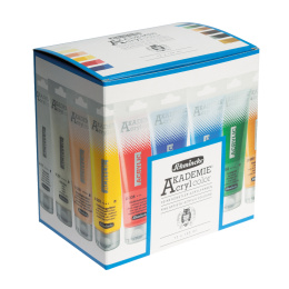 Akademie Akrylfärg 120 ml 12-set i gruppen Konstnärsmaterial / Konstnärsfärger / Akrylfärg hos Pen Store (137785)