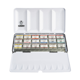 Horadam Aquarell Full Pans Metal 18-set i gruppen Konstnärsmaterial / Konstnärsfärger / Akvarellfärg / Akvarellfärg i kopp hos Pen Store (137789)