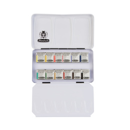 Akademie Aquarell Half Pans 12-set i gruppen Konstnärsmaterial / Konstnärsfärger / Akvarellfärg / Akvarellfärg i kopp hos Pen Store (137800)
