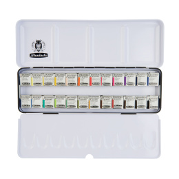 Akademie Aquarell Half Pans 24-set i gruppen Konstnärsmaterial / Konstnärsfärger / Akvarellfärg / Akvarellfärg i kopp hos Pen Store (137802)