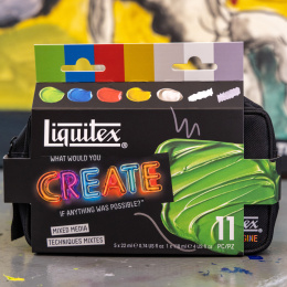 Akrylfärg Basics Mixed Media Set 5x22 ml i gruppen Konstnärsmaterial / Konstnärsfärger / Akrylfärg hos Pen Store (137827)