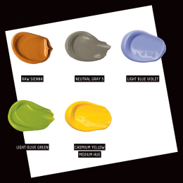 Akrylfärg Basics Fabric Painting 5x22 ml i gruppen Konstnärsmaterial / Konstnärsfärger / Akrylfärg hos Pen Store (137830)