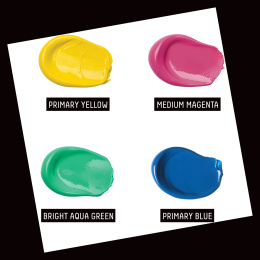 Akrylfärg Basics Illuminated Brights Set 4x118 ml i gruppen Konstnärsmaterial / Konstnärsfärger / Akrylfärg hos Pen Store (137833)