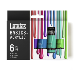 Akrylfärg Basics Metallic Set 6x22 ml i gruppen Konstnärsmaterial / Konstnärsfärger / Akrylfärg hos Pen Store (137836)
